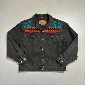 Vintage 80s Woolrich Southwestern Embroidered Denim Jacket